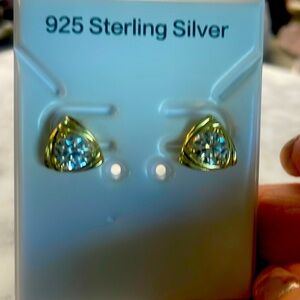 Moissanite Gold Over 925 Sterling Large Studs